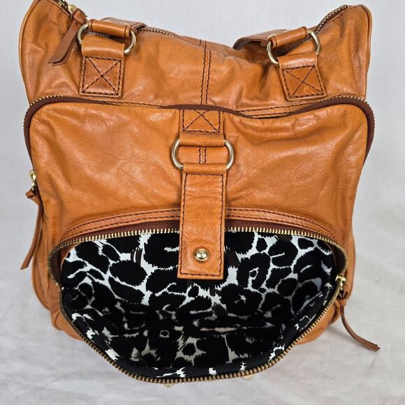 Gianni Bini Leather Shoulder Bag Chestnut - Cognac Brown - Picture 3 of 16